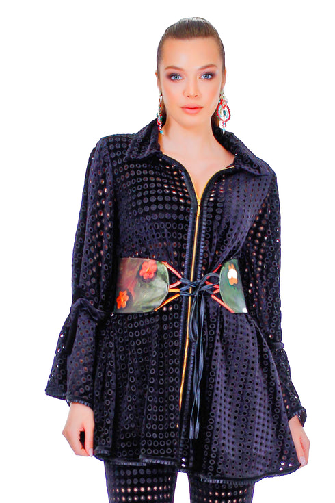 Jacheta catifea brodata